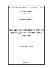 Luận án Niêm yết chéo chứng khoán trên thị trường quốc tế và giải pháp cho Việt Nam