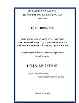 Luận án Phân tích ảnh hưởng của cấu trúc tài chính đến hiệu quả kinh doanh của các doanh nghiệp xây dựng tại Việt Nam