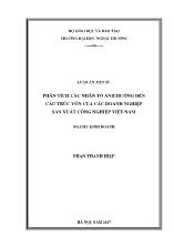 Luận án Phân tích các nhân tố ảnh hưởng đến cấu trúc vốn của các doanh nghiệp sản xuất công nghiệp Việt Nam