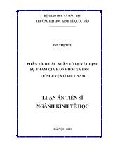 Luận án Phân tích các nhân tố quyết định sự tham gia bảo hiểm xã hội tự nguyện ở Việt Nam