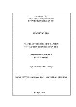 Luận án Pháp luật thuế thu nhập cá nhân từ thực tiễn thành Phố Cần Thơ