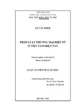 Luận án Pháp luật thương mại điện tử tại Việt Nam hiện nay