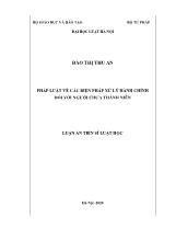 Luận án Pháp luật về các biện pháp xử lý hành chính đối với người chưa thành niên