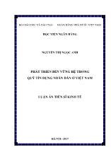 Luận án Phát triển bền vững hệ thống quỹ tín dụng nhân dân tại Việt Nam