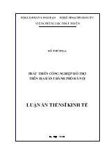 Luận án Phát triển công nghiệp hỗ trợ trên địa bàn thành phố Hà Nội