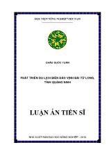 Luận án Phát triển du lịch biển đảo vịnh Bái Tử Long, tỉnh Quảng Ninh