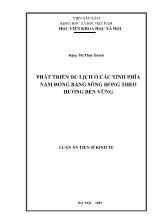 Luận án Phát triển du lịch ở các tỉnh phía Nam đồng bằng sông Hồng theo hướng bền vững