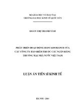 Luận án Phát triển hoạt động bancassurance của các công ty bảo hiểm thuộc các ngân hàng thương mại nhà nước Việt Nam