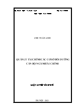 Luận án Quản lý tài chính các cơ sở bồi dưỡng cán bộ ngành tài chính