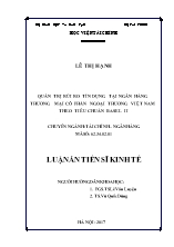 Luận án Quản trị rủi ro tín dụng ở ngân hàng thương mại cổ phần ngoại thương Việt Nam theo tiêu chuẩn basel II