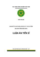 Luận án Sinh kế của hộ nông dân di cư tự do trên địa bàn tỉnh Đắk Nông