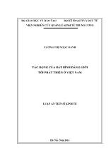 Luận án Tác động của bất bình đẳng giới tới phát triển ở Việt Nam
