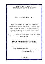 Luận án Tác động của đầu tư phát triển kết cấu hạ tầng khu công nghiệp đến thu hút đầu tư vào các khu công nghiệp trên địa bàn Tỉnh Bình Định