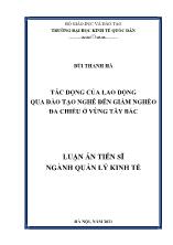 Luận án Tác động của lao động qua đào tạo nghề đến giảm nghèo đa chiều ở vùng tây bắc