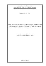 Luận án Tính chất định tính của nghiệm một số lớp các phương trình có trễ và trung tính