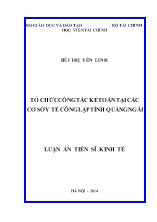 Luận án Tổ chức công tác kế toán tại các cơ sở y tế công lập tỉnh Quảng Ngãi