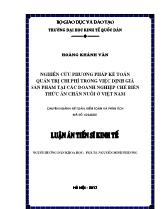 Nghiên cứu phương pháp kế toán quản trị chi phí trong việc định giá sản phẩm tại các doanh nghiệp chế biến thức ăn chăn nuôi tại Việt Nam