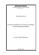 Nguồn lao động và sử dụng lao động ở thành phố Hải Phòng