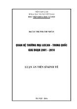 Quan hệ thương mại Asean - Trung Quốc giai đoạn 2001 - 2010