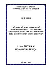 Sử dụng mô hình toán kinh tế nghiên cứu hành vi tiêu dùng rau an toàn của người dân Việt Nam trong điều kiện thông tin không đối xứng