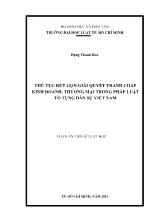 Thủ tục rút gọn giải quyết tranh chấp kinh doanh, thương mại trong pháp luật tố tụng dân sự Việt Nam