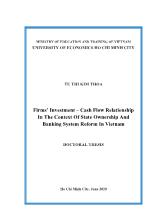 Firms’ investment – cash flow relationship in the context of state ownership and banking system reform in Vietnam