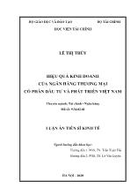 Hiệu quả kinh doanh của ngân hàng thương mại cổ phần đầu tư và phát triển Việt Nam