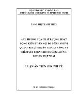 Luận án Ảnh hưởng của chất lượng hoạt động kiểm toán nội bộ đến hành vi quản trị lợi nhuận tại các công ty niêm yết trên thị trường chứng khoán Việt Nam