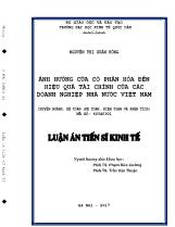 Luận án Ảnh hưởng của cổ phần hóa đến hiệu quả tài chính của các Doanh nghiệp nhà nước Việt Nam