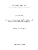 Luận án Ảnh hưởng của giao dịch nhà đầu tư nước ngoài đến thị trường chứng khoán Việt Nam