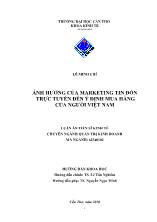 Luận án Ảnh hưởng của marketing tin đồn trực tuyến đến ý định mua hàng của người Việt Nam