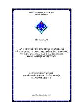 Luận án Ảnh hưởng của tín dụng ngân hàng và tín dụng thương mại đến tăng trưởng và hiệu quả của các doanh nghiệp nông nghiệp ở Việt Nam