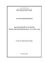 Luận án Bảo đảm quyền con người trong thi hành hình phạt tù ở Việt Nam