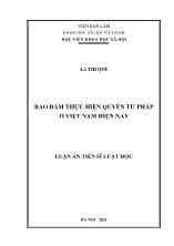 Luận án Bảo đảm thực hiện quyền tư pháp ở Việt Nam hiện nay