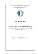 Luận án Bảo vệ quyền con người bằng quy định về các tội xâm phạm tình dục trong luật hình sự Việt Nam