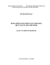 Luận án Bong bóng bất động sản nhà đất để ở trên TP Hồ Chí Minh