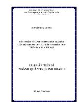 Luận án Các nhân tố ảnh hưởng đến giá bán căn hộ chung cư cao cấp - Nghiên cứu trên địa bàn Hà Nội