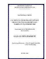 Luận án Các nhân tố ảnh hưởng đến liên kết chuỗi cung ứng ngành thủy sản - Nghiên cứu tại tỉnh Bến Tre