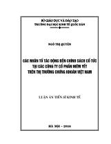 Luận án Các nhân tố tác động đến chính sách cổ tức ở các công ty cổ phần niêm yết trên Thị trường chứng khoán Việt Nam