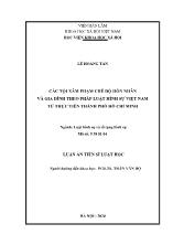 Luận án Các tội xâm phạm chế độ hôn nhân và gia đình theo pháp luật hình sự Việt Nam từ thực tiễn thành phố Hồ Chí Minh