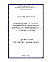 Luận án Các yếu tố tại điểm bán ảnh hưởng tới hành vi mua ngẫu hứng sản phẩm quần áo may sẵn: Nghiên cứu nhóm nữ thanh niên trên địa bàn thành phố Hà Nội và thành phố Hồ Chí Minh