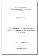 Luận án Cảm tính nhà đầu tư, chất lượng lợi nhuận và chính sách cổ tức: Bằng chứng ở Việt Nam