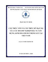 Luận án Cấu trúc vốn và cấu trúc kỳ hạn nợ của các doanh nghiệp đầu tư xây dựng, kinh doanh bất động sản tại Việt Nam