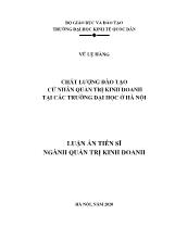 Luận án Chất lượng đào tạo cử nhân quản trị kinh doanh tại các trường Đại học ở Hà Nội