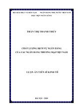 Luận án Chất lượng dịch vụ ngân hàng của các ngân hàng thương mại Việt Nam