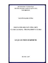 Luận án Chất lượng đội ngũ công chức của bộ lao động - Thương binh và xã hội