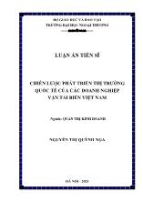 Luận án Chiến lược phát triển thị trường quốc tế của các doanh nghiệp vận tải biển Việt Nam