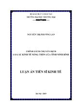 Luận án Chính sách chuyển dịch cơ cấu kinh tế nông thôn của tỉnh Ninh Bình