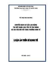 Luận án Chuyển dịch cơ cấu lao động tại Việt Nam: Các yếu tố tác động và vai trò đối với tăng trưởng kinh tế