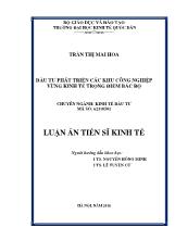 Luận án Đầu tư phát triển các khu công nghiệp vùng kinh tế trọng điểm bắc bộ